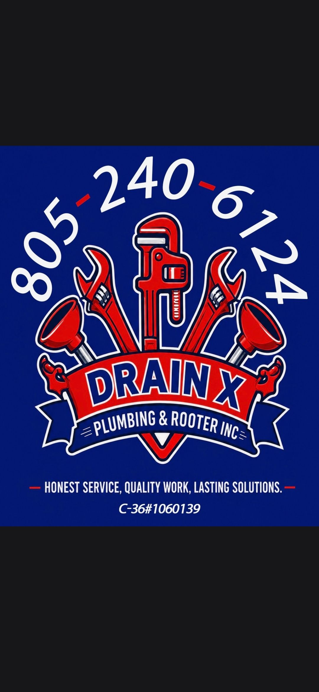 Drain x plumbing and rooter logo